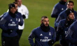 Karim Benzema à l'entraînement au stade Mitsuzawa le 12 décembre 2016 à Yokohama
