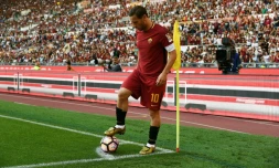La légende de l'AS Rome Francesco Totti lors de son dernier match avec son équipe, face au Genoa, le 28 mai 2017 au Stade Olympique