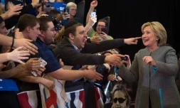 Hillary Clinton le 31 janvier 2016 Ă Des Moines dans l'Iowa