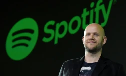 Daniel Ek, le PDG de Spotify lors d'une conférence de presse à Tokyo le 29 septembre 2016