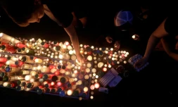 Un mémorial improvisé à Graz, en Autriche, après la tuerie qui a fait dix morts dans un lycée de la ville, le 10 juin 2025