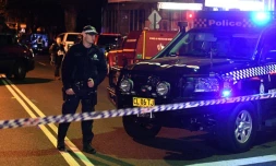 Un check-point de la police à Sydney le 29 juillet 2017 où quatre personnes ont été arrêtées dans le cadre de l'enquête sur un "complot terroriste"