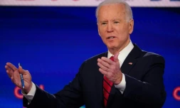 Joe Biden, candidat à la primaire démocrate, lors du débat du débat télévisé sur CNN, le 16 mars 2020 à Washington