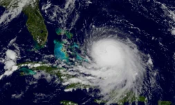 Image satellite de la NASA de l'ouragan Joaquin le 30 septembre 2015 à l'approche des Bahamas