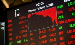Plongeon du Dow Jones à Wall Street, le 5 février 2017 à New York