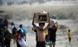 Un enfant dans le centre de Gaza, le 5 septembre 2025