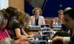 La ministre du Travail Muriel Pénicaud lors d'une audition devant la Comission des Affaires sociales de l'Assemblée nationale, à Paris, le 31 juillet 2017