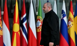 Roustem Oumerov, chef du Conseil de sécurité ukrainien, au siÚge de l'OTAN à Bruxelles le 10 avril 2025