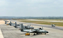 Des avions de l'armée de l'air indienne à Bangalore, le 3 octobre 2013