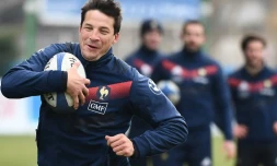 François Trinh-Duc lors d'une séance d'entraînement avec le XV de France, le 27 février 2018 à Aix-en-Provence