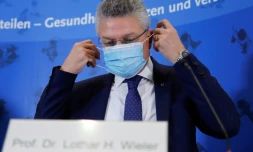 Le président de l'institut de veille sanitaire allemand Robert Koch tient une conférence de presse le 22 octobre 2020 à Berlin