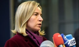 La chef de la diplomatie de l'UE, Federica Mogherinion le 17 octobre 2016 à Luxembourg 