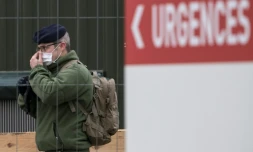 L'entrée des urgences à l'hopital Emile Muller à Mulhouse, le 22 mars 2020