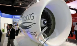 Un moteur PurePower PW1100G-JM de Pratt & Whitney à Singapour, le 15 février 2012