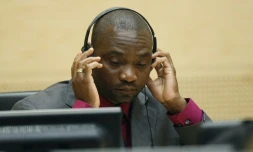 L'ancien chef de milice congolais Germain Katanga lors de son procès devant la Cour pénale internationale à La Haye le 15 maiu 2012