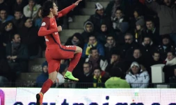 L'attaquant parisien Edinson Cavani, auteur d'un doublé face à Nantes à La Beaujoire, le 21 janvier 2017