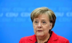 La chancelière allemande Angela Merkel au siège de son parti chrétien-démocrate (CDU) à Berlin, le 5 mars 2018