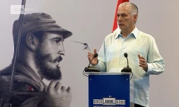 Le président cubain, Miguel Diaz-Canel, lors d'une intervention télévisée à La Havane, le 5 février 2026