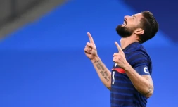 L'attaquant français Olivier Giroud auteur d'un doublé lors du match amical contre la Turquie, au Stade de France, le 7 octobre 2020