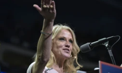 Kellyanne Conway, la directrice de campagne de Trump lors d'un meeting à Hershey, le 4 novembre 2016