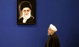 Conférence de presse du président Hassan Rohani à l'occasion du premier anniversaire de l'entrée en vigueur de l'accord sur le nucléaire iranien, le 17 janvier 2017