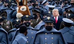 Le président américain Donald Trump au Michie Stadium, à West Point, New York, le 12 décembre 2020