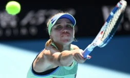 L'Américaine Sofia Kenin face à l'Australienne Ashleigh Barty en demi-finale de l'Open d'Australie, à Melbourne, le 30 janvier 2020