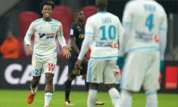L'attaquant de l'OM Michy Batshuayi, buteur face à Monaco, le 29 novembre 2015 au Vélodrome