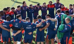 Le groupe français, le 21 février 2017 à Nice lors de sa préparation pour la rencontre du Tournoi des six nations en Irlande