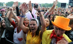 La foule des spectateurs le 16 juillet 2015 au festival des Vieilles Charrues à Carhais-Plouguer