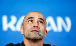 Le coach espagnol de la Belgique Roberto Martinez en conférence de presse de veille de match à Kazan, le 5 juillet 2018
