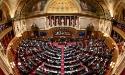 Une vue d'une séance au Sénat à Paris, le 2 avril 2024