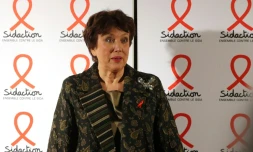 Roselyne Bachelot lors d'un événement pour lancer le Sidaction à Paris le 7 mars 2017