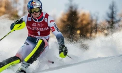 Le skieur français Alexis Pinturault lors du slalom messieurs de Val d'Isère, le 15 décembre 2019