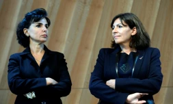 Rachida Dati (G) et Anne Hidalgo le 6 octobre 2014 à Paris