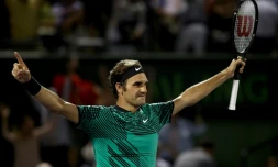 Federer qualifié pour la finale du Masters 1000 de Miami en battant l'Australien Nick Kyrgios, le 31 mars à Key Biscayne