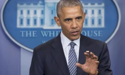 Le président américain sortant Barack Obama lors d'une conférence de presse, le 14 novembre 2016 à la Maison Blanche, à Washington