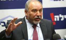 Avigdor Lieberman, chef du parti ultranationaliste Israël Beyteïnou, lors d'une conférence de presse à Jérusalem, le 23 mai 2016