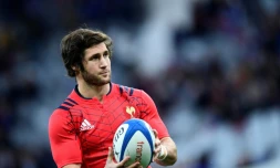 Le demi de mêlée français Maxime Machenaud à l'échauffement avant le test match contre les Samoa, le 12 novembre 2016 à Toulouse