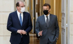 Le président Emmanuel Macron (d) et le Prmeier ministre Jean Castex, le 9 juin 2021 à l'Elysée