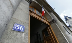 Vue extérieure en date du 23 septembre 2016 de l'entrée du siège de la police judiciaire 36 quai des Orfèvres à Paris