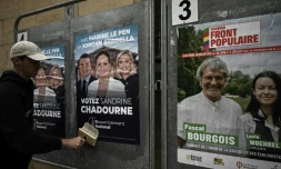 Affiches de campagne pour les élections législatives, le 2 juillet 2024 à Libourne