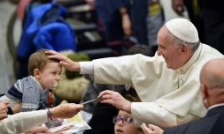 Le pape François à l'hôpital pédiatrique Bambin Gesu à Rome, le 15 décembre 2016