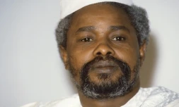 L'ex-président tchadien Hissène Habré  à N'Jamena, le 17 janvier 1987 