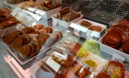 Des produits vegan présentés au restaurant "L'Herbivore" de Berlin, le 29 avril 2016