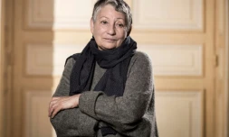 La romanciĂšre russe et opposante au Kremlin Lioudmila OulitskaĂŻa le 15 mars 2018 Ă Paris