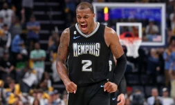 Xavier Tillman, des Memphis Grizzlies, au cours du match N.2 du 1er tour des play-offs de NBA contre les LA Lakers le 19 avril 2023 au FedExForum à Memphis, Tennessee
