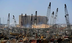 Les dégùts dans le port de Beyrouth dévasté par l'explosion le 5 août 2020