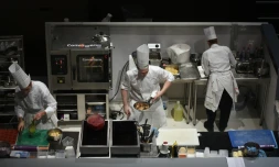 Le chef français David Tranchaud lors de la compétition des Bocuse d'Or, le 21 septembre 2015 à Paris