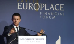 Le Premier ministre français Manuel Valls lors des rencontres financières "Paris Europlace", le 6 juillet 2016 à Paris 